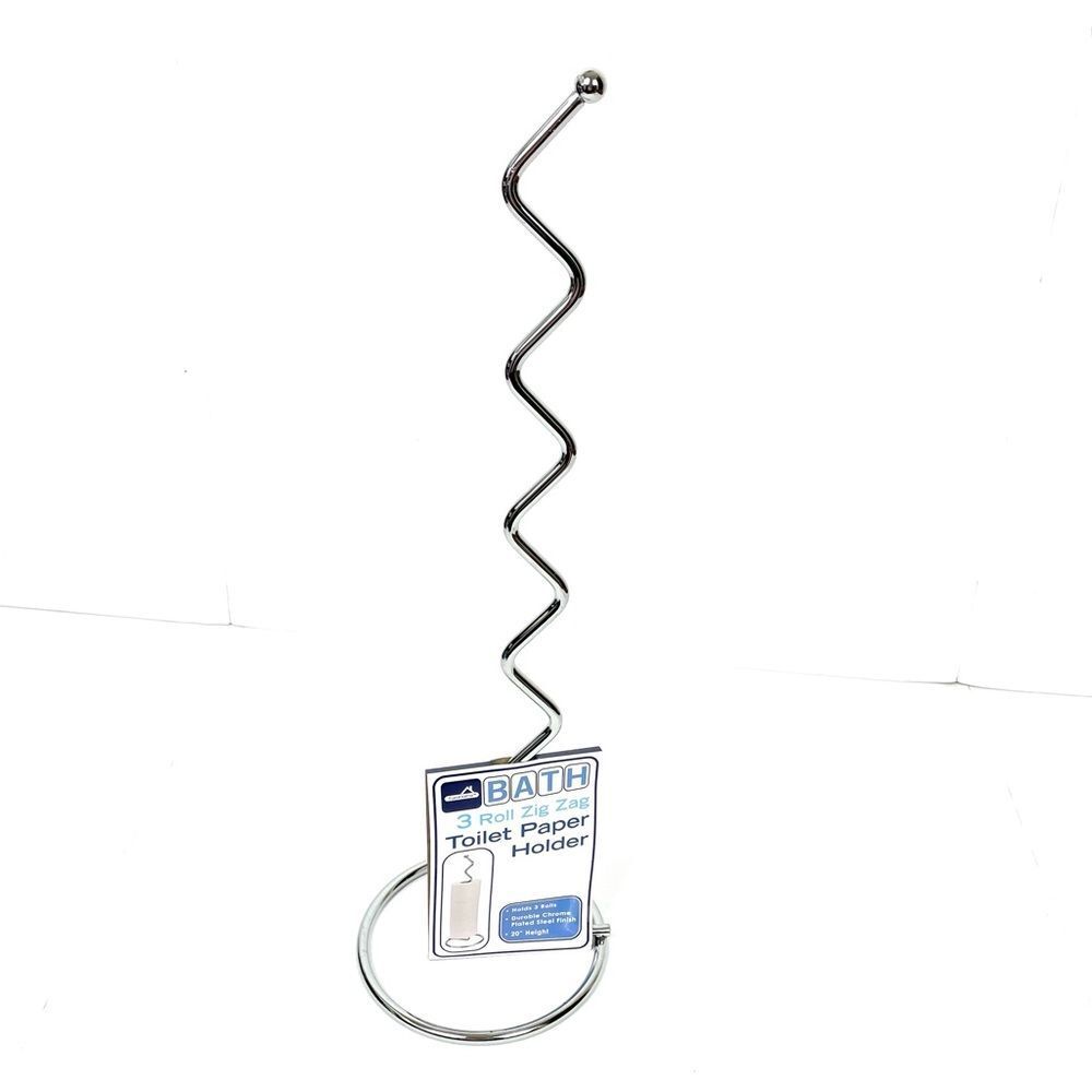 3 Roll Zig Zag Chrome Toilet Paper Holder